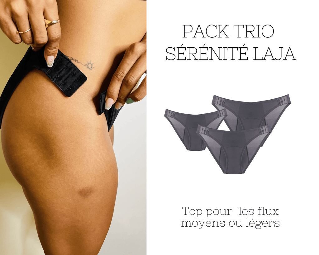 Pack Trio - Sérénité Laja - Culotte Menstruelle Pratique - Miss Gorria